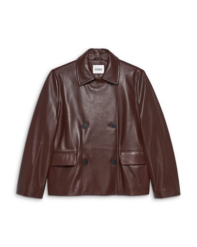 Arma Arma Nerina Leather Double Breasted Jacket