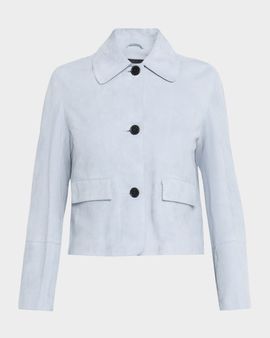 Arma Button-Front Lambskin Suede Jacket