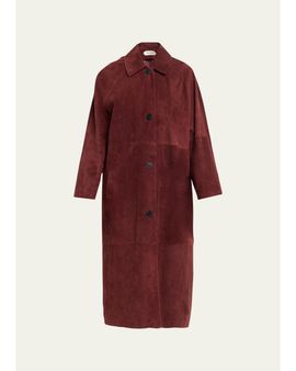 Arma Judy Button-Front Suede Coat