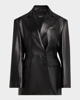 Arma Lydia Single-Breasted Lambskin Leather Jacket