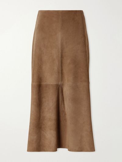 ARMA Melita suede midi skirt