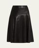 Arma Susana A-Line Leather Midi Skirt - 1