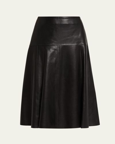 Arma Susana A-Line Leather Midi Skirt