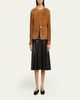 Arma Susana A-Line Leather Midi Skirt - 2
