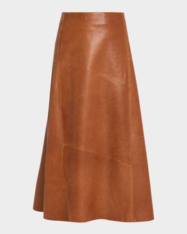 Arma Vayenne A-Line Leather Midi Skirt