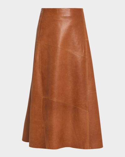 Arma Vayenne A-Line Leather Midi Skirt