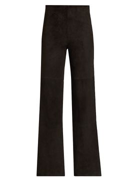 Arma Women's Karina Suede High-Rise Wide-Leg Pants