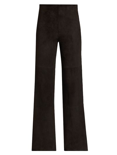 Arma Women's Karina Suede High-Rise Wide-Leg Pants