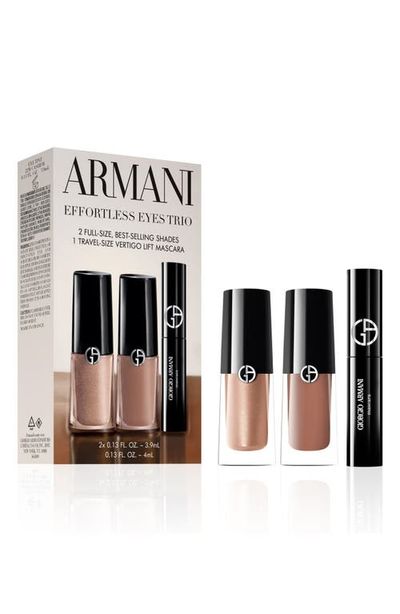 ARMANI ARMANI Effortless Eyes Eyeshadow & Mascara Trio Gift Set $94 Value
