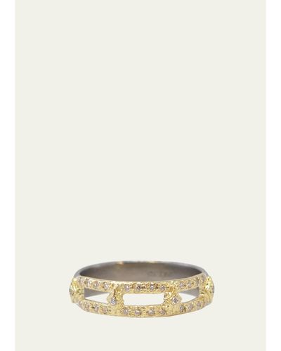 Armenta 18K Yellow Gold and Sterling Silver Ring with White Diamonds