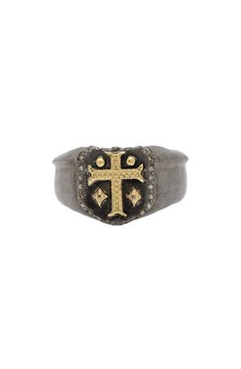 Armenta Armenta Men's Cross Shield Signet Ring 