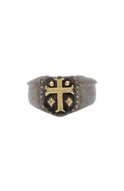 Armenta Armenta Men's Cross Shield Signet Ring 