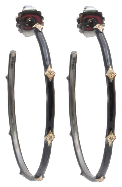 Armenta Armenta New World Diamond Enamel Hoop Earrings