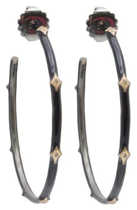 Armenta Armenta New World Diamond Enamel Hoop Earrings