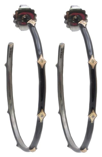Armenta Armenta New World Diamond Enamel Hoop Earrings