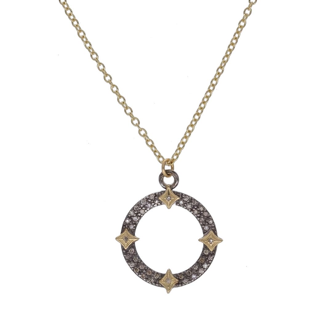Armenta Armenta Old World Champagne Diamond Open Pavé Circle Necklace