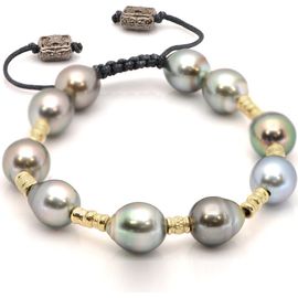 Armenta Armenta Tahitian Pearl Beaded Slider Bracelet