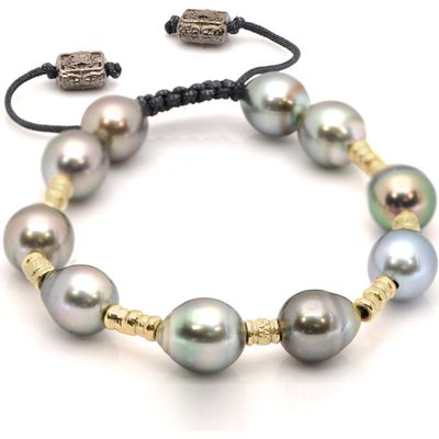 Armenta Armenta Tahitian Pearl Beaded Slider Bracelet