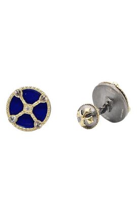 Armenta Armenta White Diamond & Sapphire Royal Cuff Links