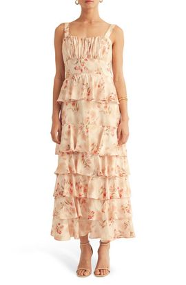 Arose Studio Arose Studio Blossom Print Sleeveless Tiered Gown