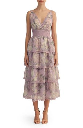 Arose Studio Arose Studio Sylvie Layered Ruffle Sleeveless Maxi Dress