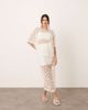 ARRANGE ARRANGE 3D daisy sheer oversized T-shirt - part of a set-White - 3