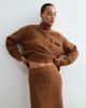 ARRANGE ARRANGE alpaca knitted skirt set in chocolate-Brown - 2