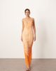 ARRANGE ARRANGE applique embroidered lace paneled cami maxi dress in peach-Orange - 1