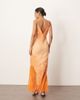 ARRANGE ARRANGE applique embroidered lace paneled cami maxi dress in peach-Orange - 2