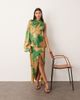 ARRANGE ARRANGE asymmetric cape sleeve drape panel midi dress in floral print-Multi - 1