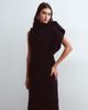 ARRANGE ARRANGE asymmetric neckline hybrid fringe skirt maxi dress in black - 4