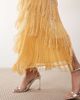 ARRANGE ARRANGE beaded fringe column midaxi skirt in yellow - 2