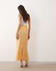 ARRANGE ARRANGE beaded fringe column midaxi skirt in yellow - 3