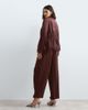 ARRANGE ARRANGE Blythe tapered fold detail tailored pants in dark cherry - part of a set - 4