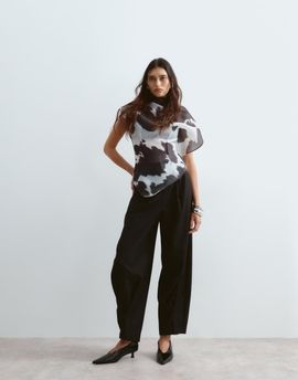 ARRANGE ARRANGE Blythe tapered fold detail tailored pants in black