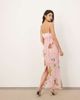 ARRANGE ARRANGE botanical embellished contrast bodice column maxi dress in pink - 3