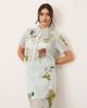 ARRANGE ARRANGE botanical floral embellished lace crop shirt in light blue - part of a set - 1