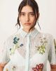 ARRANGE ARRANGE botanical floral embellished lace crop shirt in light blue - part of a set - 3