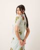 ARRANGE ARRANGE botanical floral embellished lace crop shirt in light blue - part of a set - 4