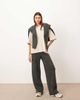 ARRANGE ARRANGE boucle knit straight leg pants in charcoal - part of a set-Gray - 1