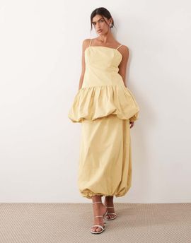 ARRANGE ARRANGE bubble midi skirt in tonal buttermilk - part of a set-Yellow