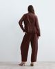 ARRANGE ARRANGE button down cinch waist peplum blazer in dark cherry - part of a set-Red - 4