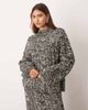 ARRANGE ARRANGE cable knit high neck sweater with volume sleeve in mono - part of a set-Multi - 1