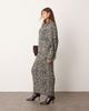 ARRANGE ARRANGE cable knit high neck sweater with volume sleeve in mono - part of a set-Multi - 3