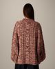 ARRANGE ARRANGE cable knit high neck sweater with volume sleeves in twisted yarn in red and cream - 3