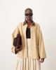 ARRANGE ARRANGE canvas oversized shacket with corduroy collar in camel-Brown - 1