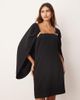 ARRANGE ARRANGE cape sleeve mini shift dress with metal trim detailing in black - 1