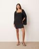 ARRANGE ARRANGE cape sleeve mini shift dress with metal trim detailing in black - 2