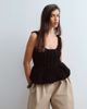 ARRANGE ARRANGE chunky hand knit peplum top in black - 1