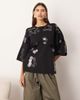 ARRANGE ARRANGE compact knit paillette sequin tee in black - 1